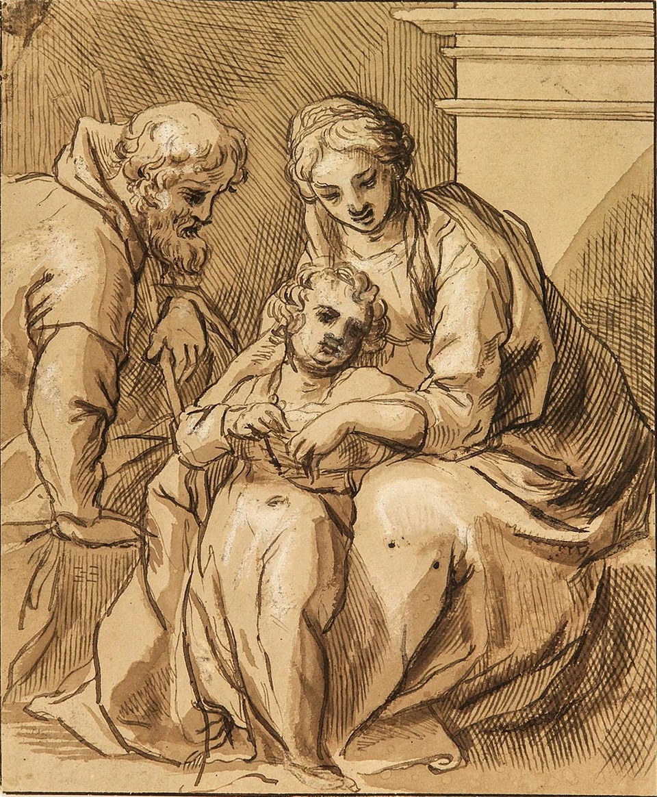 Sacra famiglia - studio, (1610)